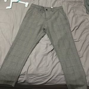Zara Slim Fit Gray Plaid Pants - 32 waist